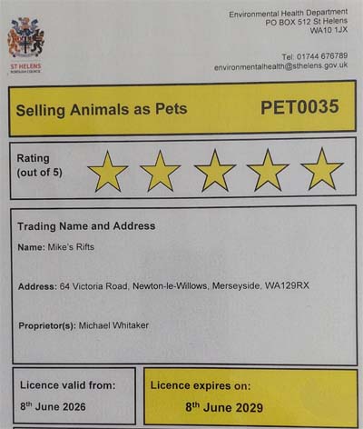 Mike's Rifts Pet Shop Licence